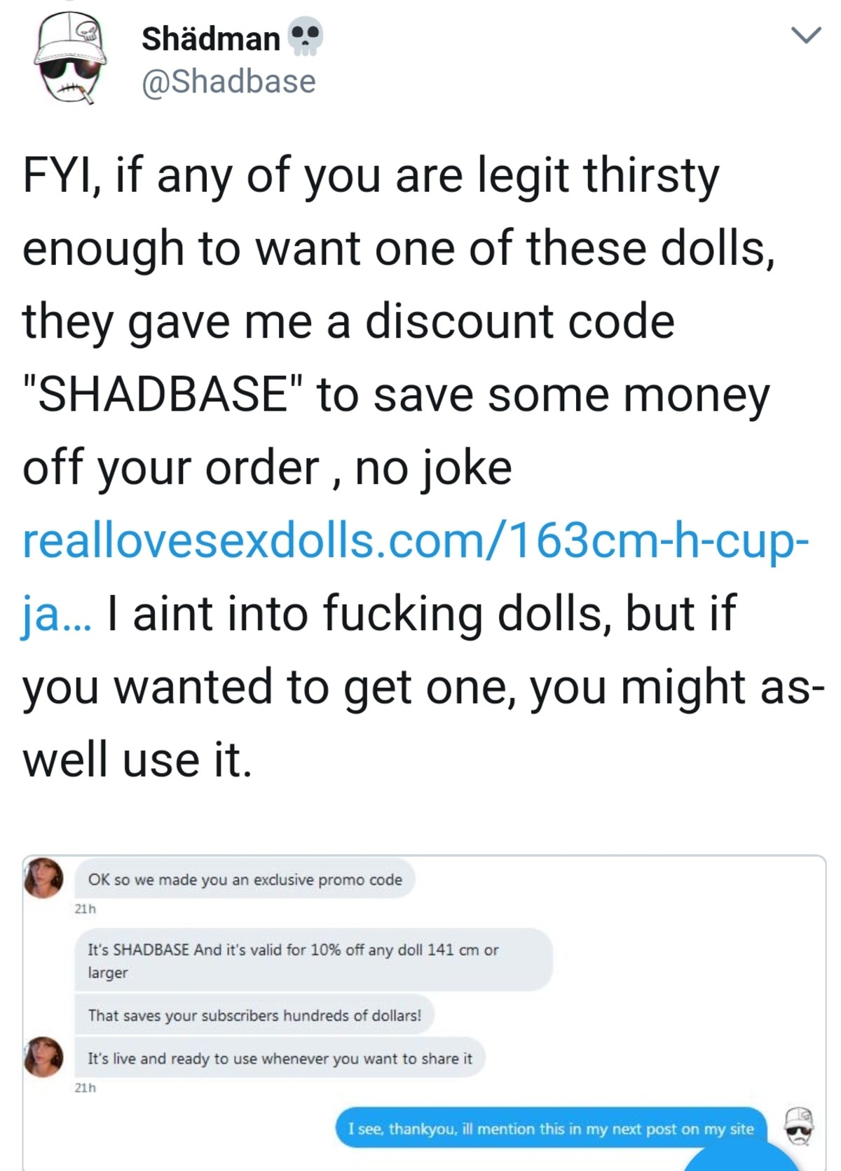 10 off sex doll